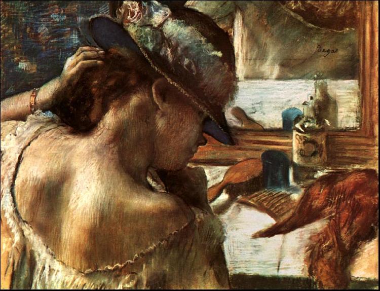 Edgar Degas Before the Mirror Norge oil painting art